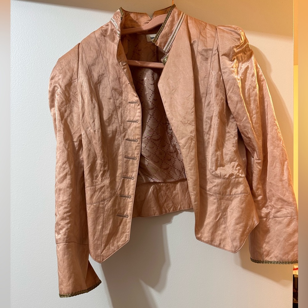 COPY - COPY - Absolutely stunning powder pink satin jacket